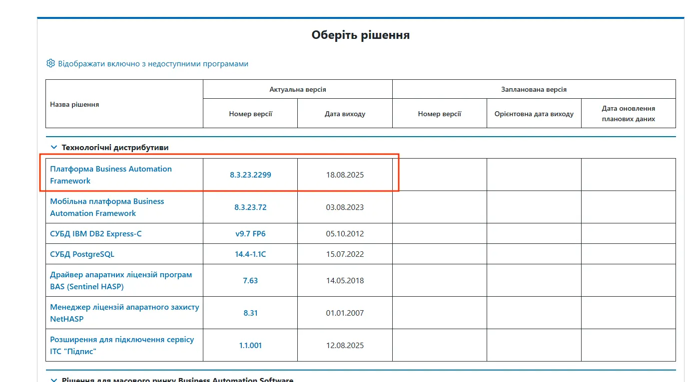 встановлення BAS